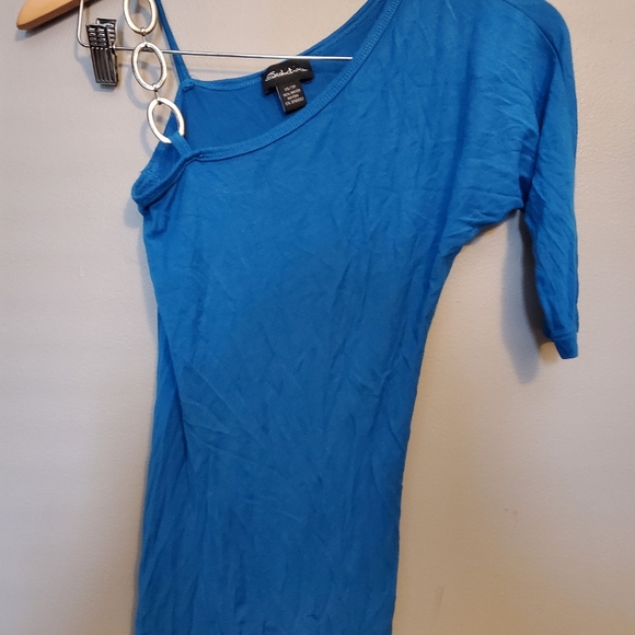 Seduction Blue One Shoulder Shirt - Size XS - Picture 1 of 4